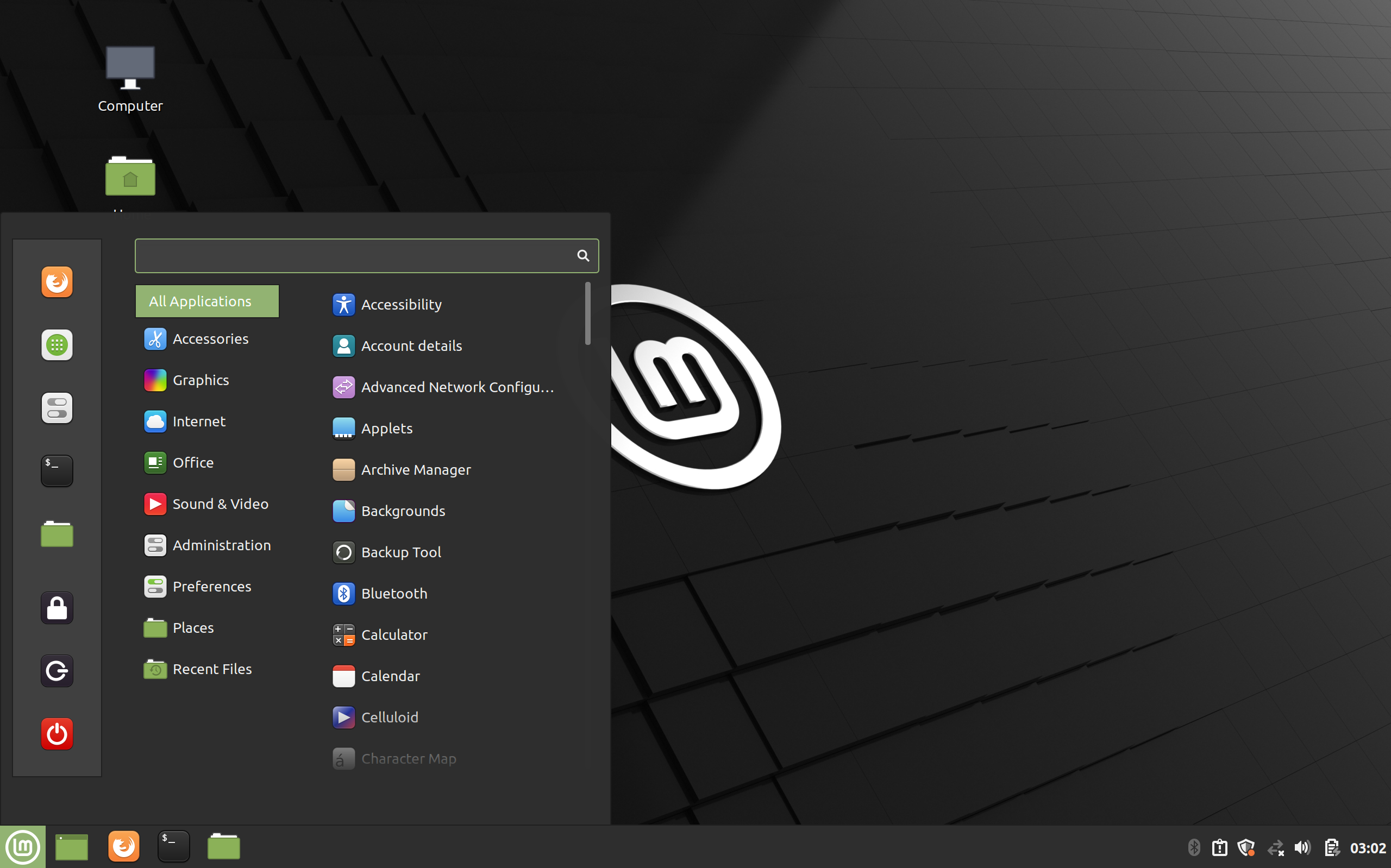 A screenshot of Linux Mint with cinnamon desktop