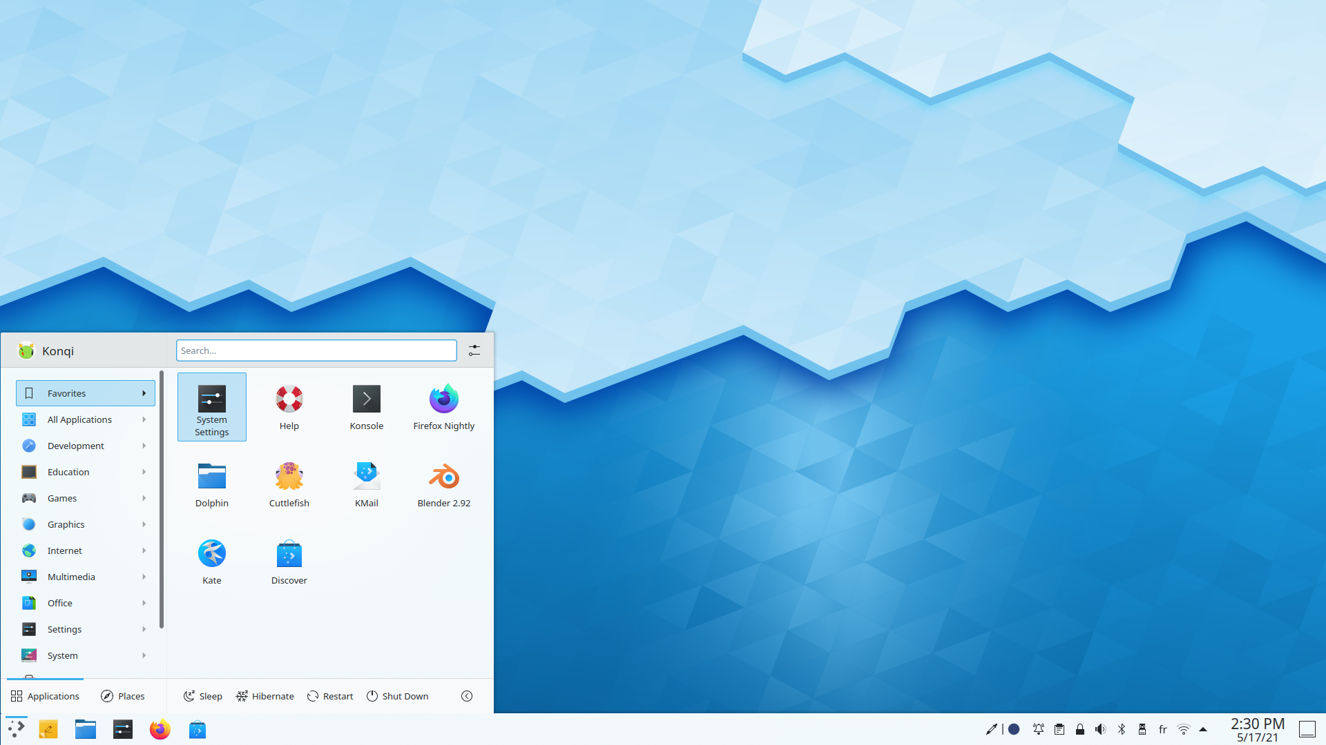 Screenshot of Plasma desktop