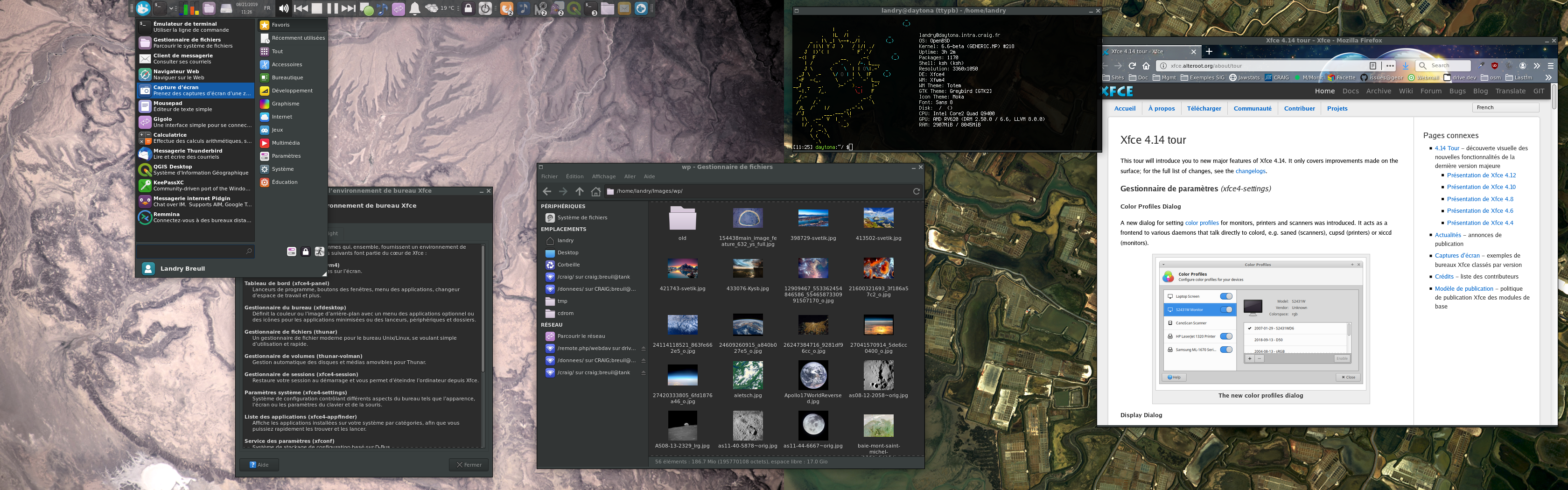 A screenshot of xfce 4.14 with various themes