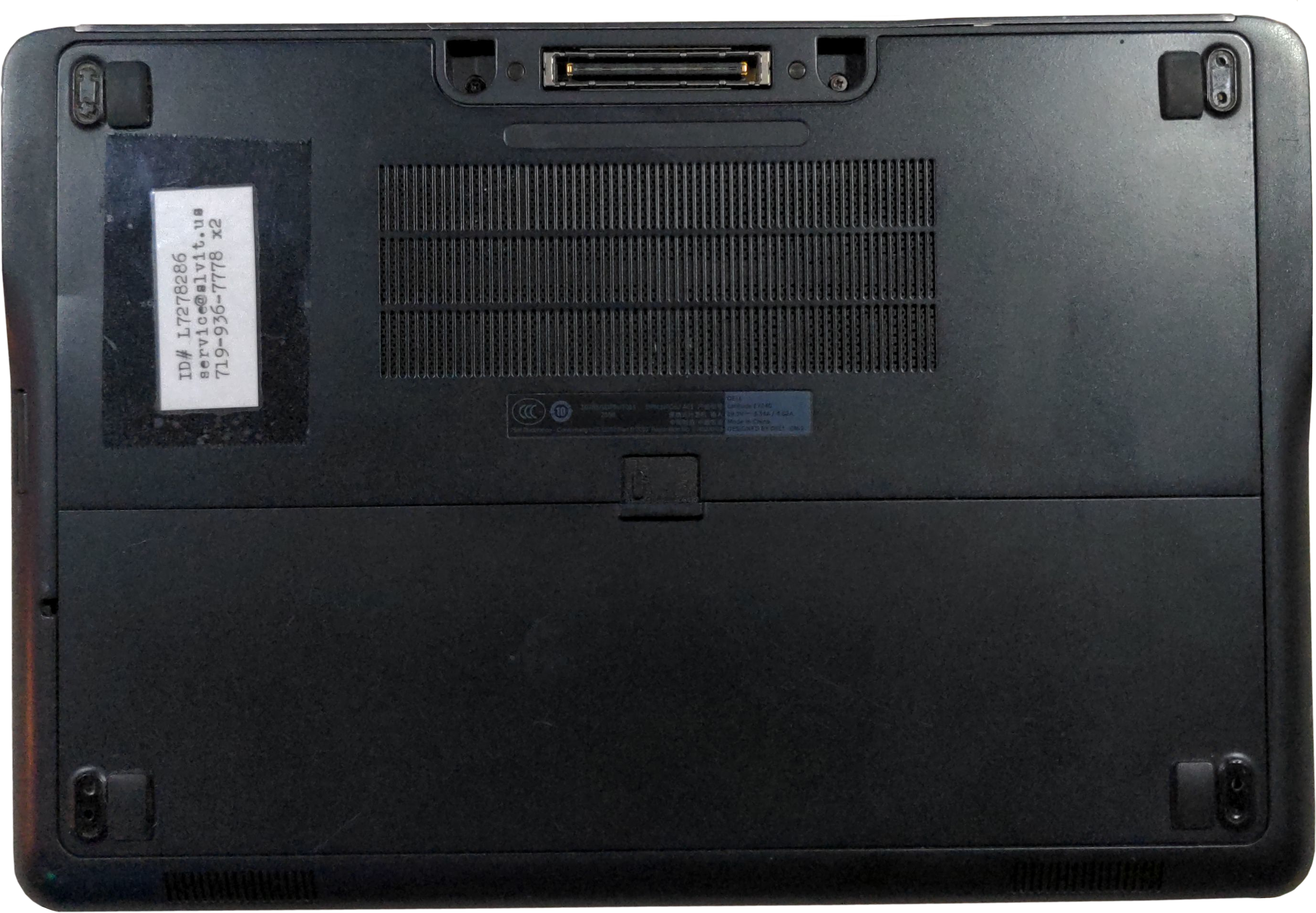 A view of the bottom of this Dell Latitude