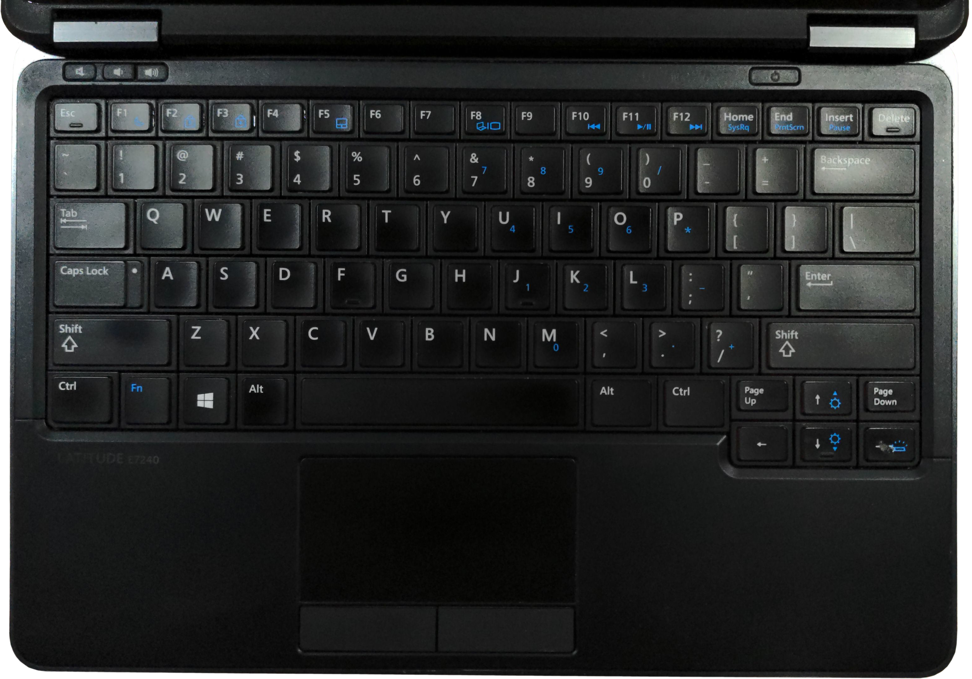 A view of the keyboard of this Dell Latitude